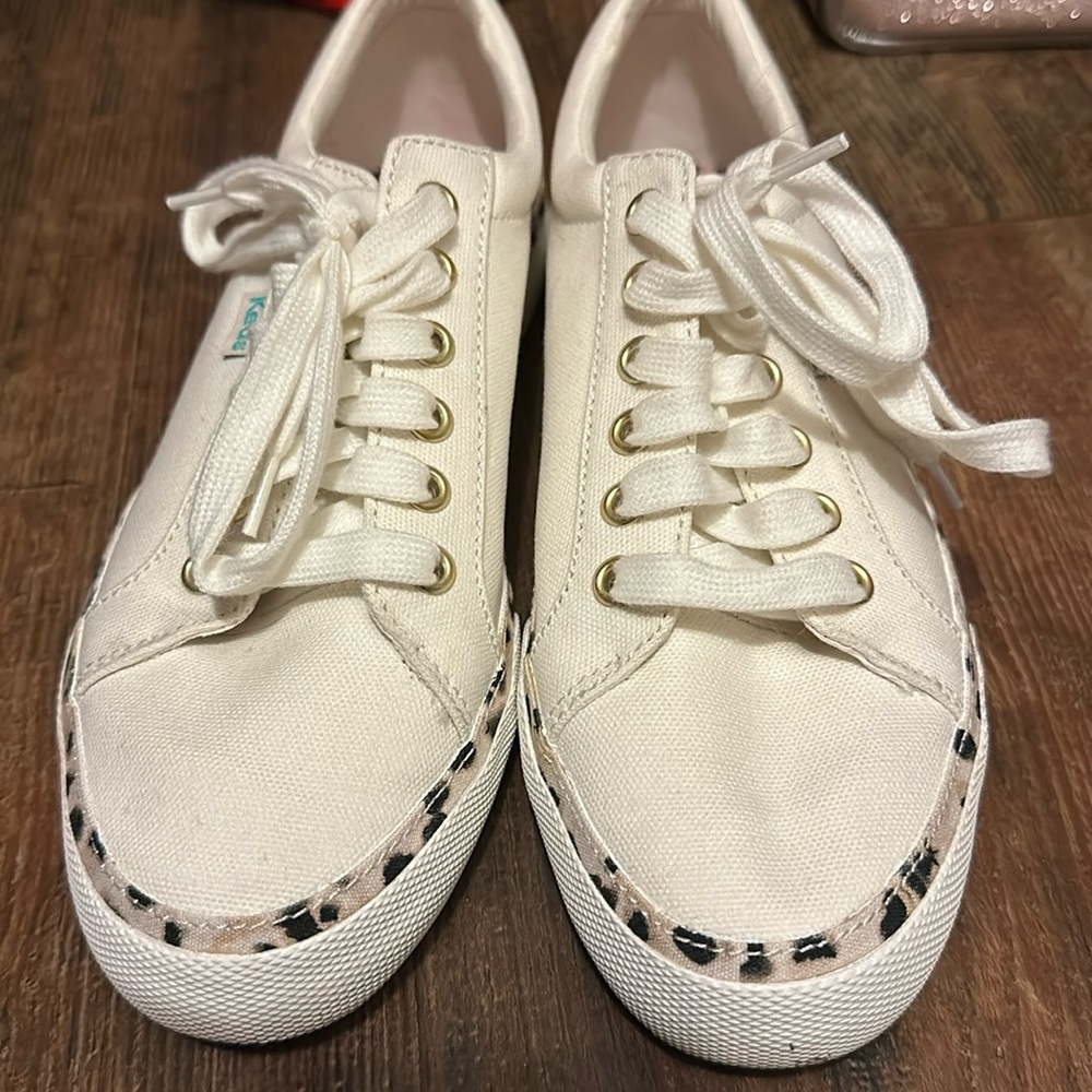Women’s leopard and white keds